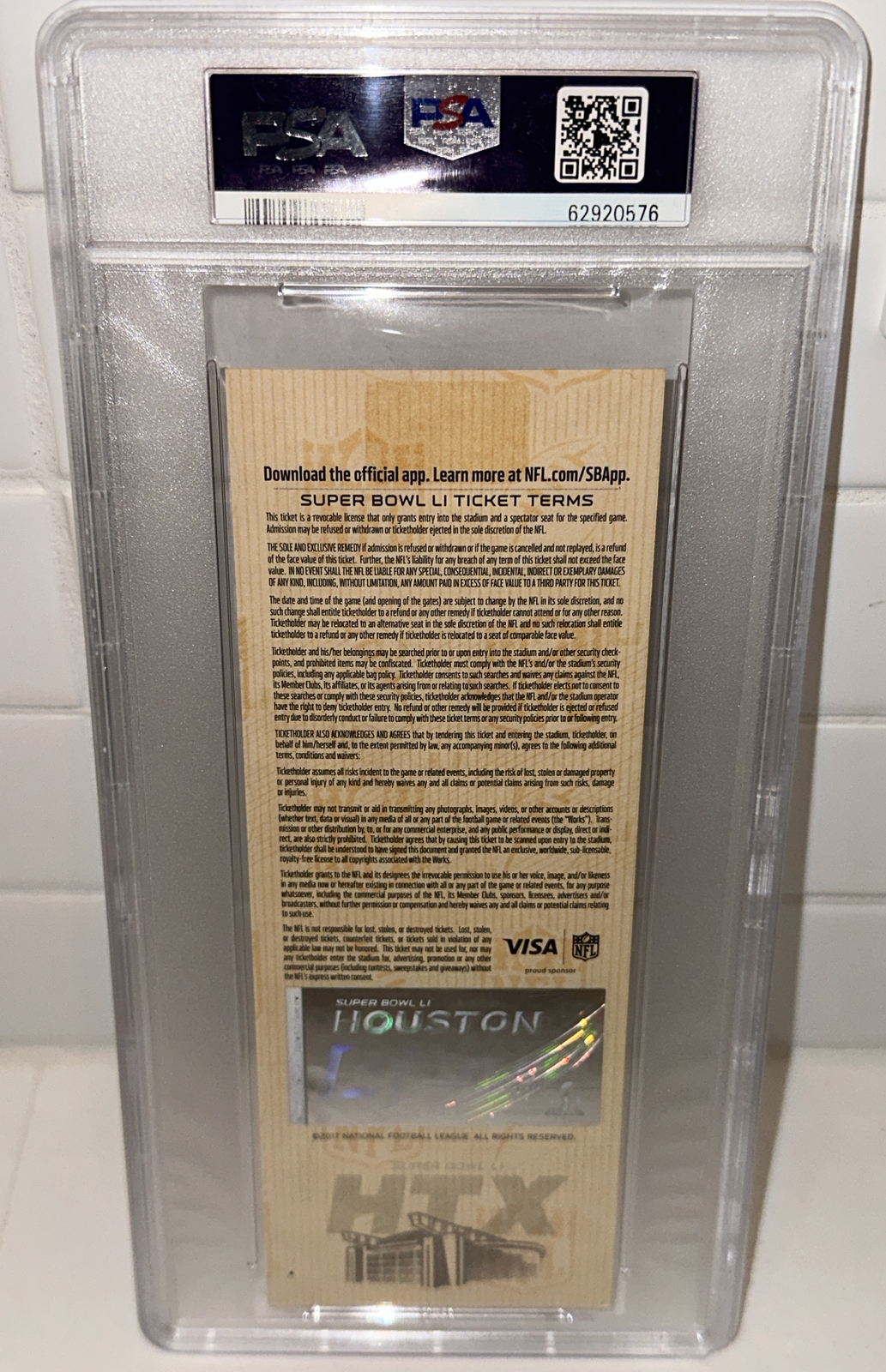 2017 Superbowl Super Bowl 51 LI Full Scan Ticket Stub Tom Brady