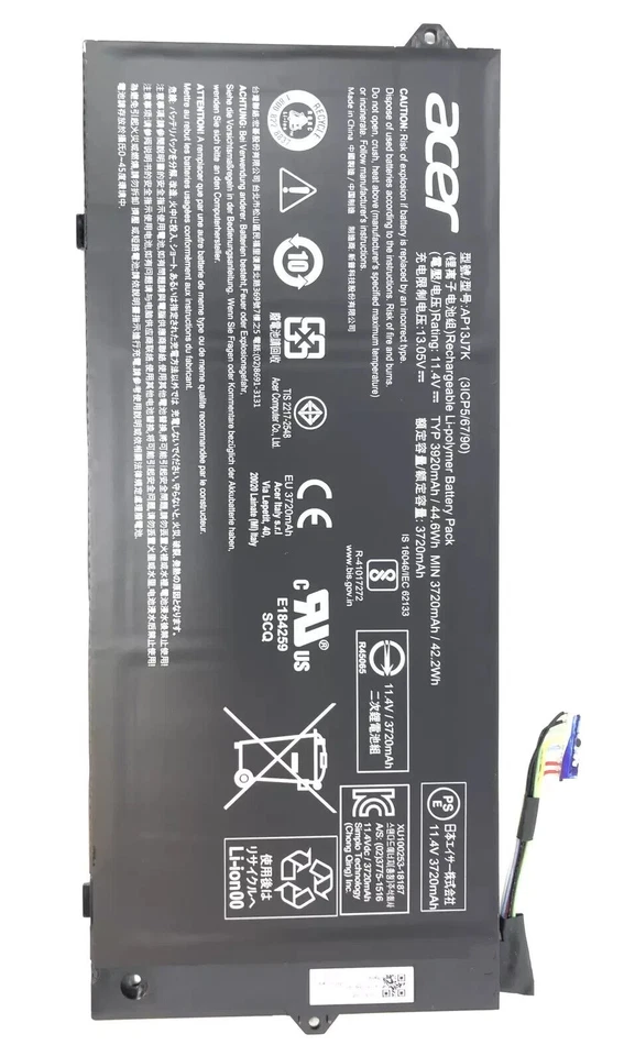 Nuevo Acer Chromebook C732 311 C733 C733T Batería Original KT.00307.006 3Celdas 42Whr Foto 2 de 4