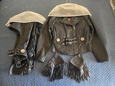 Harley Davidson women's leather jacket and Chaps