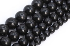 Genuine Natural Russian Shungite Round Gemstone Loose Bead 4/5-6/8/10/11-12MM