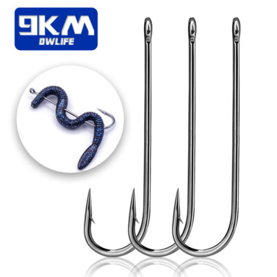 50Pcs Aberdeen Hook Long Shank Light Wire Fishing Hook Live Bait Hook Freshwater