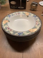 5 Mikasa Intaglio Garden Harvest cac29 Rimmed Soup Bowls Excellent  Bin 49 