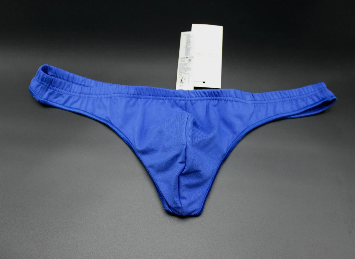 Hom Men blue cotton stretch Freddy G-string thong underwear size L