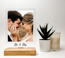 Frame Photo Plaque w Stand - Couple's Gift, Gift for Her, Gift for Him Wedding