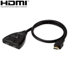 2 Input 1-Output HDMI Switch Switcher Selector Cable HDTV 1080p 60Hz HDCP Gold