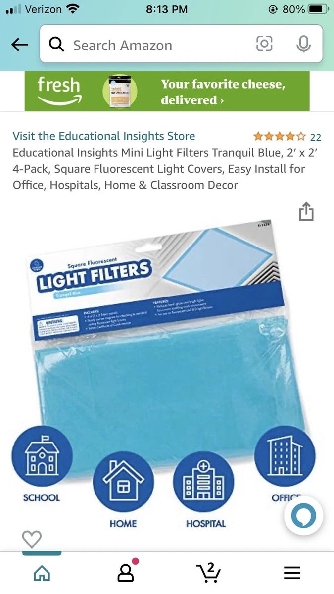 Educational Insights Square Fluorescent Light Filters