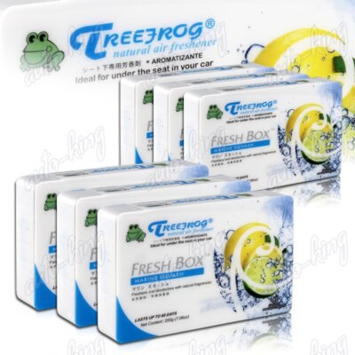 6 X TREE FROG MARINE SQUASH NATURAL EXTREME CAR AIR FRESHENER FRESH BOX UNIVERSA