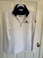 Fairway & Greene Women's 1/4 Zip Golf Pullover Folds Of Honor White Large
