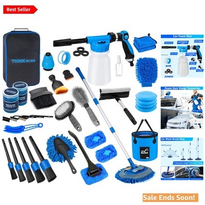 Professional Car Wash Kit with Foam Gun Blue for Interior and Exterior Detailing