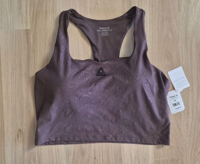 Womens Reebok Spirit Medium Support Tank Bra Raisin Purple XXXL NEW