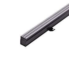 NDS 2-1/4 in. x 6 ft. Slim Channel Drain Kit Gray Grates, End Caps, Outlets
