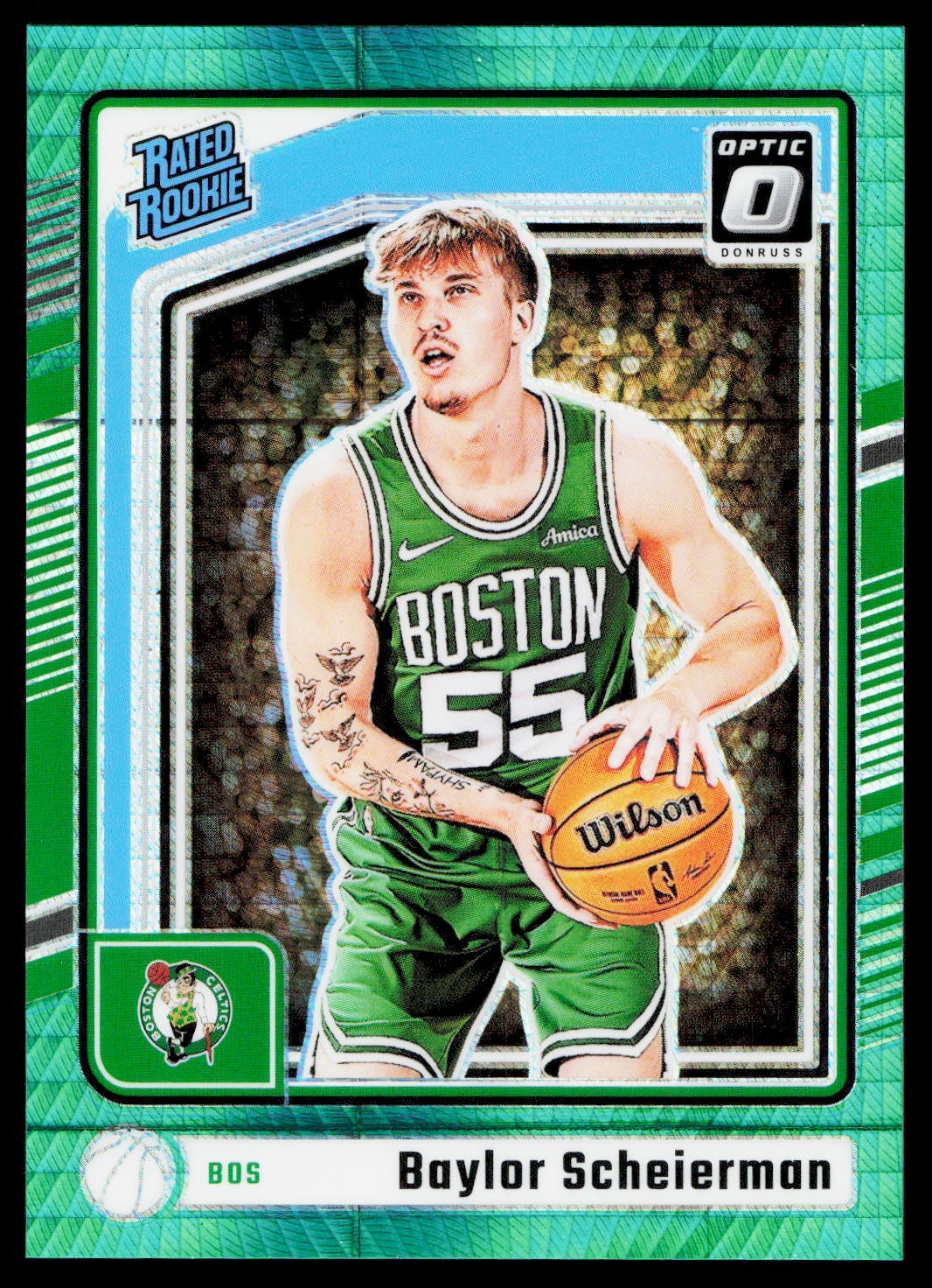 2024-25 Donruss Optic #263 Baylor Scheierman Hyper Green #/249