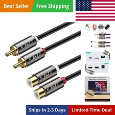 2 RCA Extension Cable, RCA Cable, Gold Plated Copper Shell Heavy Duty 2 RCA M...