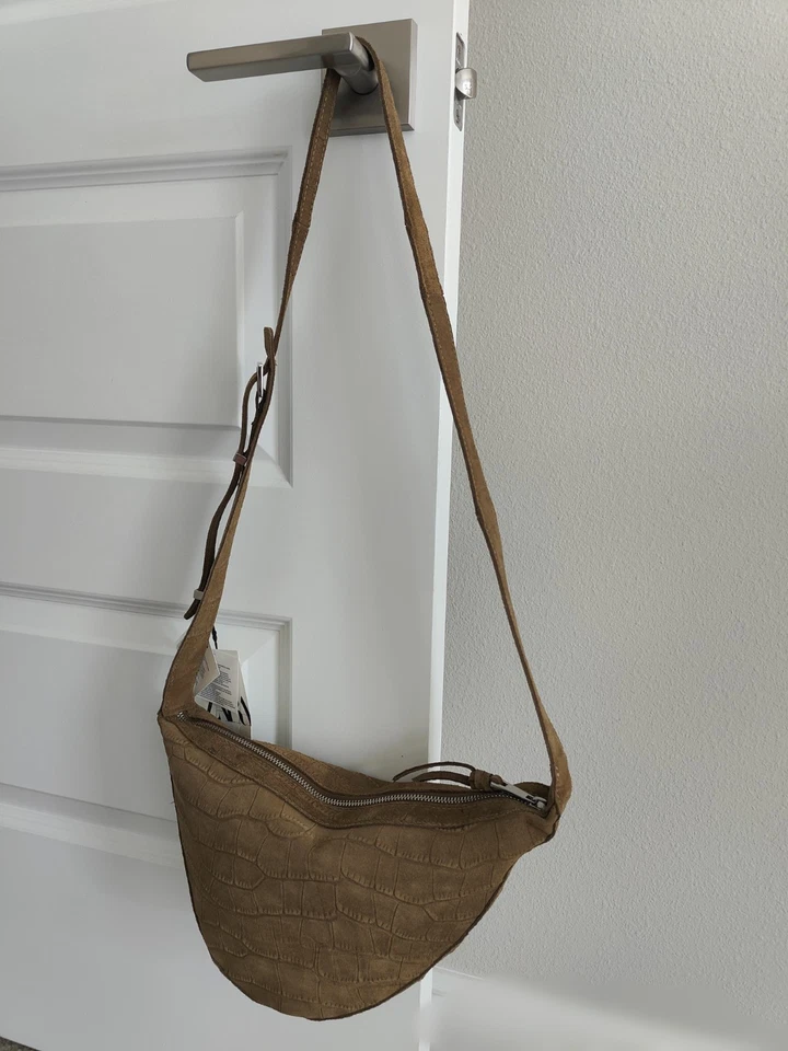 ZARA WOMAN SUEDE SHOULDER Crossbody BAG BROWN NEW - Image 2 of 4