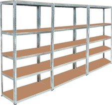 Heavy Duty 5 Tier Silver Garage Shelving Rack Galvanised Steel Storage Unit