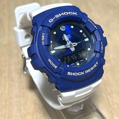 G-SHOCK G-100K Analog Digital Uhr Blau Weiß Getestet Top Zustand