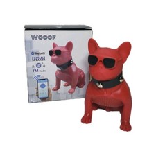 Mini Bulldog Wireless Bluetooth Speaker Portable Stereo Dog Speaker RED - NEW