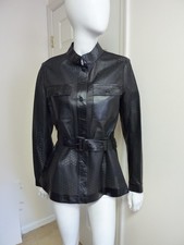 Mackage Naeva Perforated Leather Peplum Jacke...