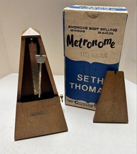 Vintage Seth Thomas Metronome De Maelzel E873-006 10 Walnut Finish Works w/ Box
