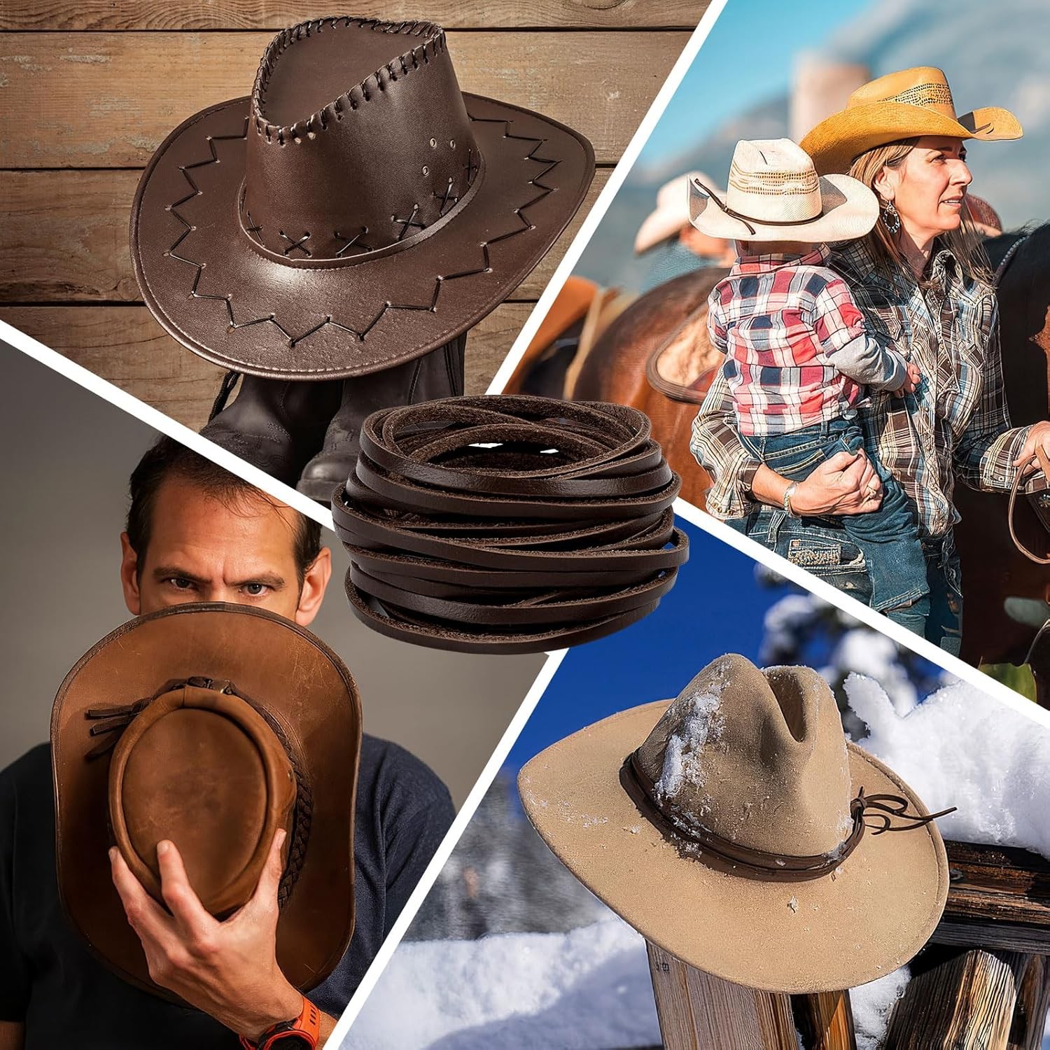 10 Yards Flat Genuine Leather Cord, 3/4/5 mm Available, Real Leather Strips, Nat