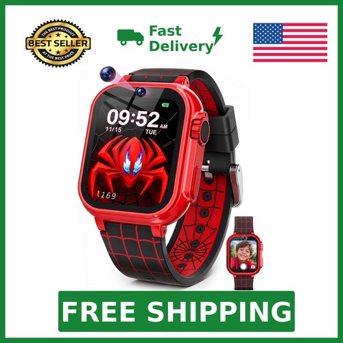 Kids Smart Watch for Boys Ages 4-12, Camera, 40 Games, Spider Theme | Camera,...