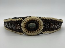 Vintage Boho Belt Handcrafted In India Wood Beaded,Stone sash Wms Size M/L