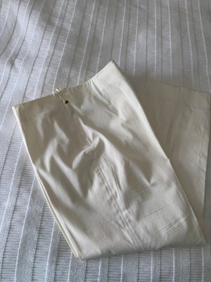 Loro Piana Italy White Cotton Stretch Crop Capri Pants Trousers