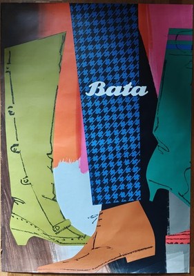 1964 Vintage Swiss Advertisement Poster, Bata Shoes by Donald Brun - Unbacked