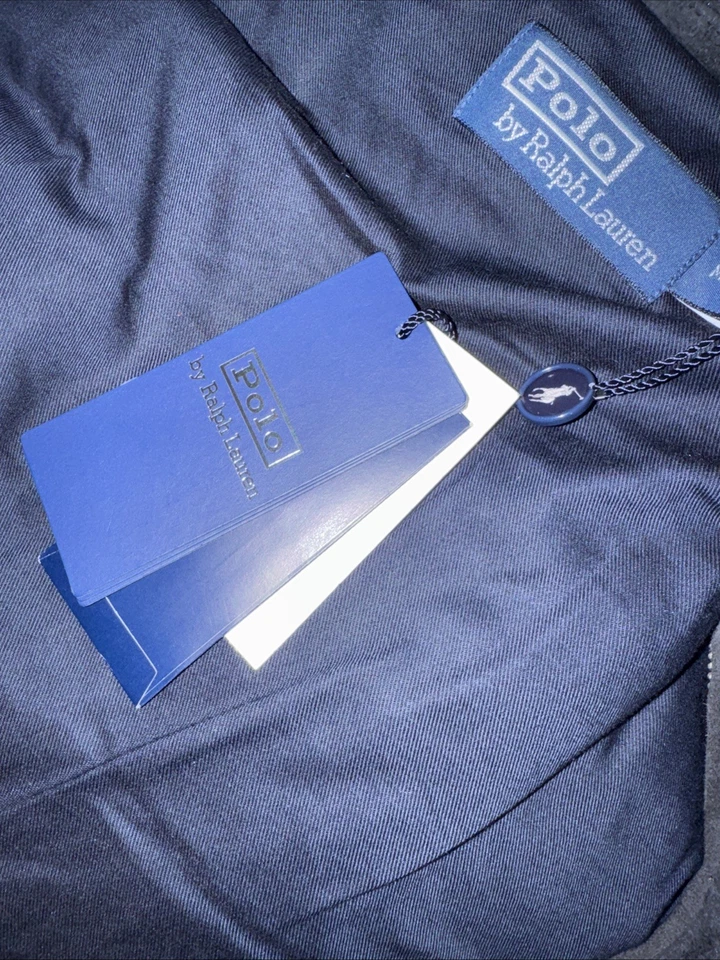 Ralph Lauren Polo M Azul Gamuza Forrado Chaleco Puffer Venta al por menor $998 Foto 2 de 4