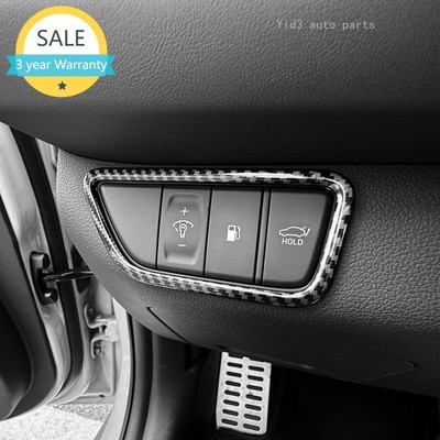 Carbon Fiber ABS Car Headlight Adjustment Panel Frame Cover Trim For Genesis G70