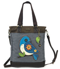 Chala Handbags Canvas Blue Bird Crossbody Bag Purse NEW