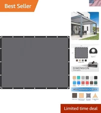 90% UV Protection Shade Fabric Canopy 8x12 FT - Durable Outdoor Cover Dark Grey