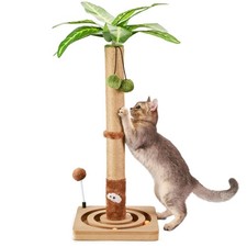 Cat Scratching Post Sturdy Hanging Ball Track Toy Cat Tree 30 Inch Indoor