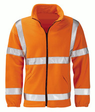 Hi Viz Vis Soft Warm Orange Fleece Jacket ROADWORKS Roofer Builder PPE - Size S