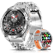 AMOLED Smart Watch for Men Fitness Tracker, Bluetooth Call Watch with Silver