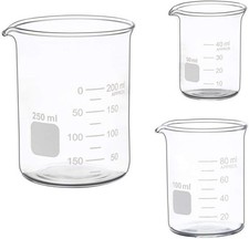 Laboratory Beaker Set 50ml 100ml 250ml Borosilicate Glass Low Form