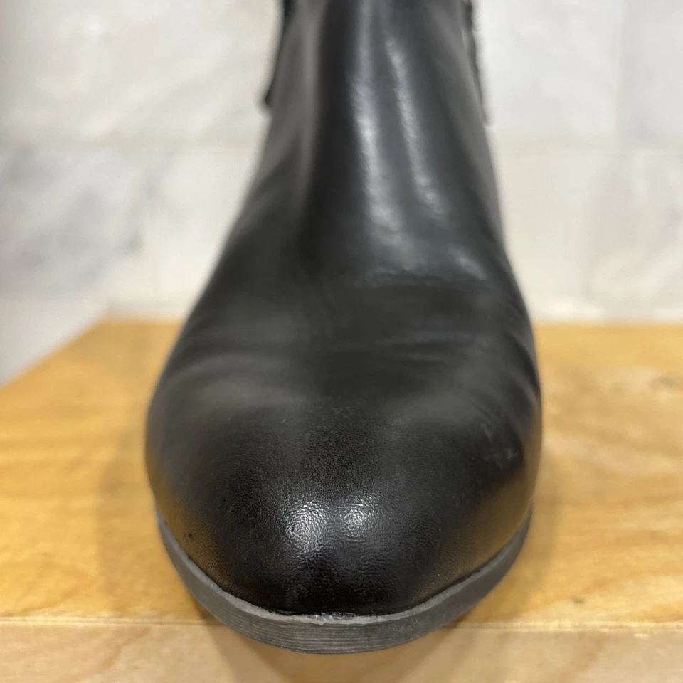 Bota feminina FRYE Judith com zíper 3471738-BLK couro zíper duplo tornozelo tamanho 9,5M - Imagem 3 de 4