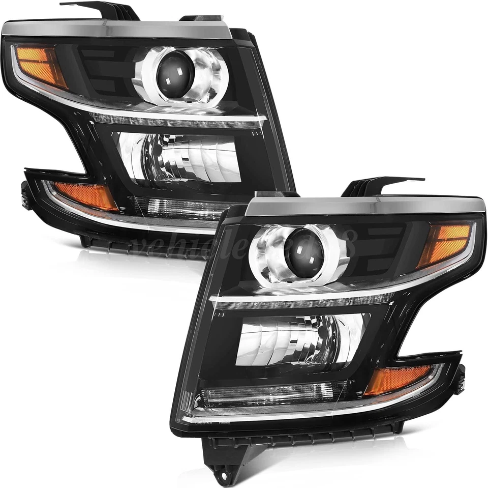 For 2015-2020 Chevy Tahoe Halogen Headlight Headlamp LT&RT Assy Composite Pair - Изображение 3 из 4