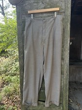 1940s Wool Gab Houndstooth Trousers Vintage Rockabilly 36x31