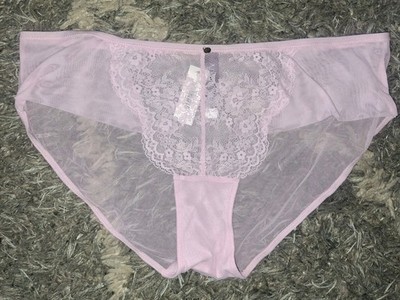 Adore Me/VS Lace & Mesh Bk Hipster Panty NEW Medium Pink
