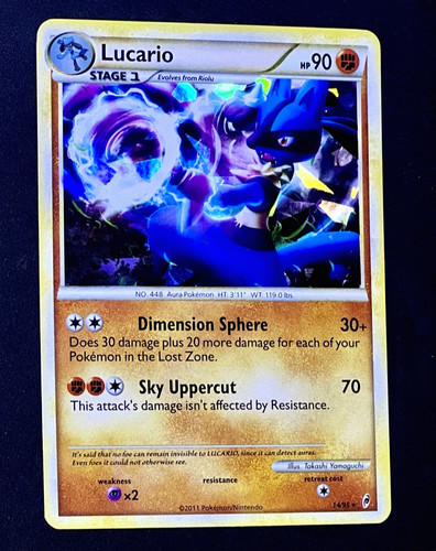 2011 Pokemon LUCARIO Call of Legends CRACKED ICE HOLO Foil Deck Promo Card 14/95