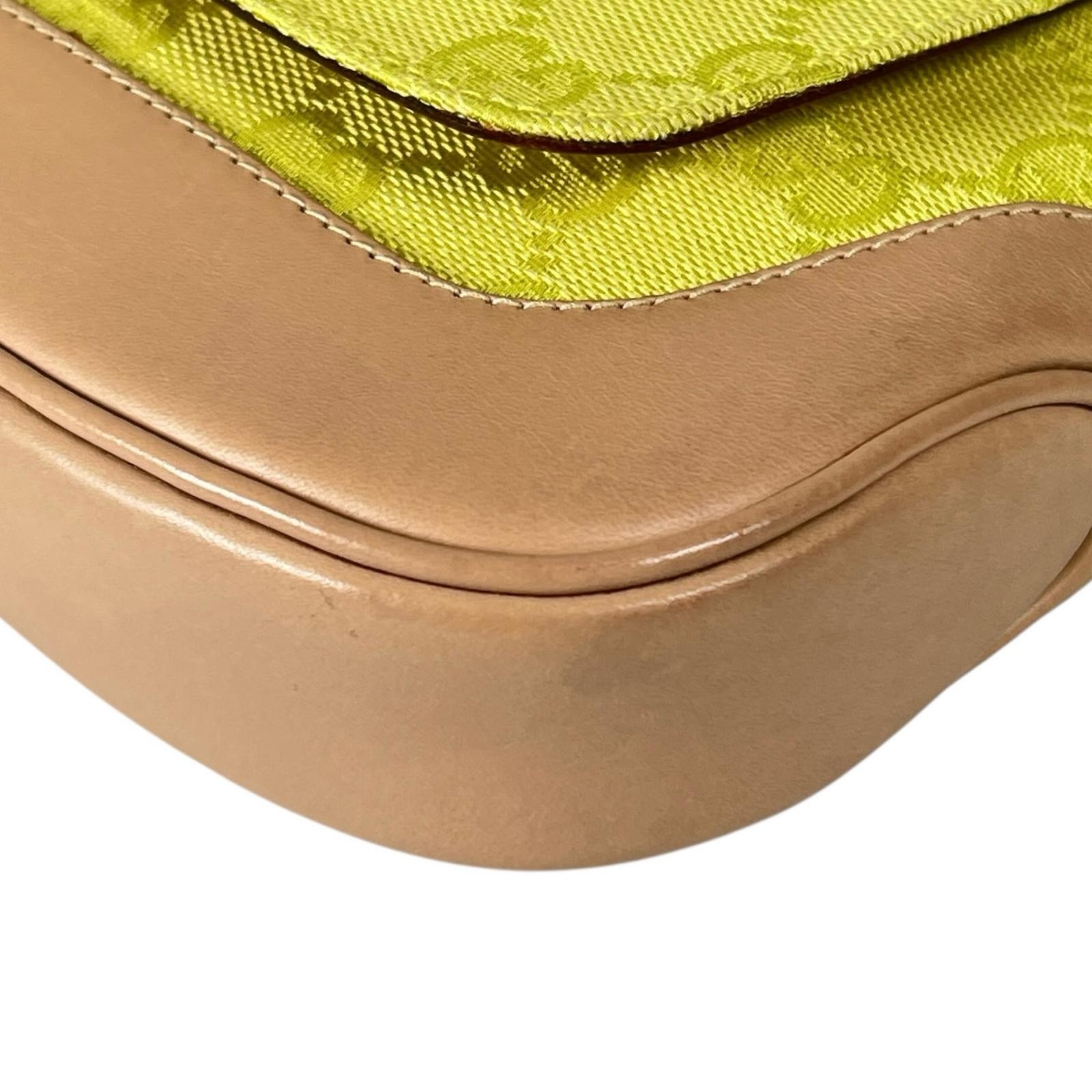 Gucci Jackie 001-3824 Shoulder Bag GG Canvas Lemon Yellow Women's Japan thumbnail 6