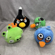 Angry Birds Suction Cup Hanger 5” Stuffed Plush Toy Lot Of 4