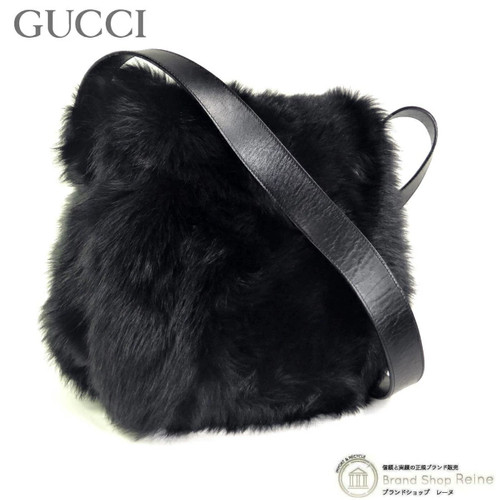 Gucci Tom Ford Fur Shoulder Bag 1996SS Black Used