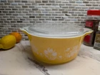 Rare VTG PYREX 2.5 QT Round Golden Medley Casserole Dish Lid 1981 Promo Piece