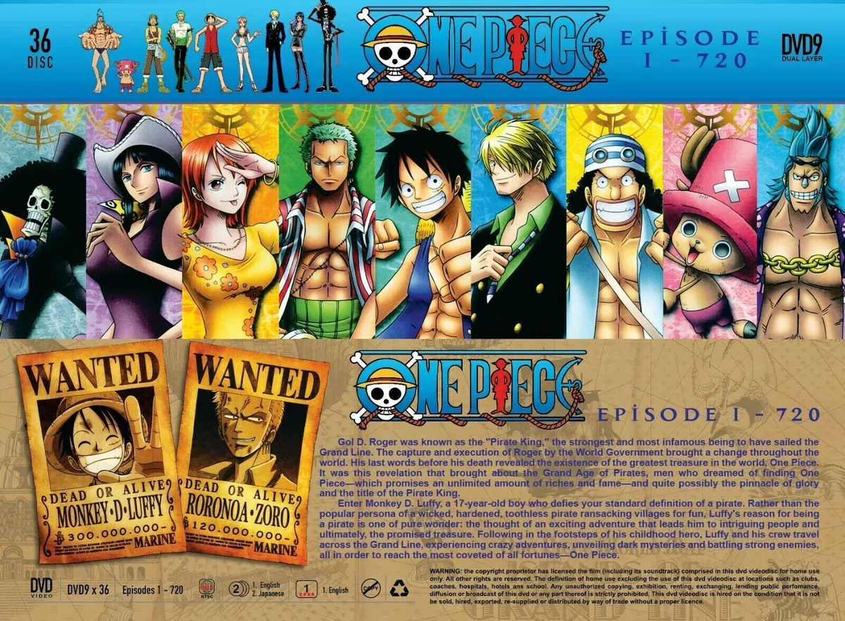 DVD ANIME ONE PIECE COMPLETE COLLECTION OF 720+ TV SERIES 721-800 EPISODES  (DHL