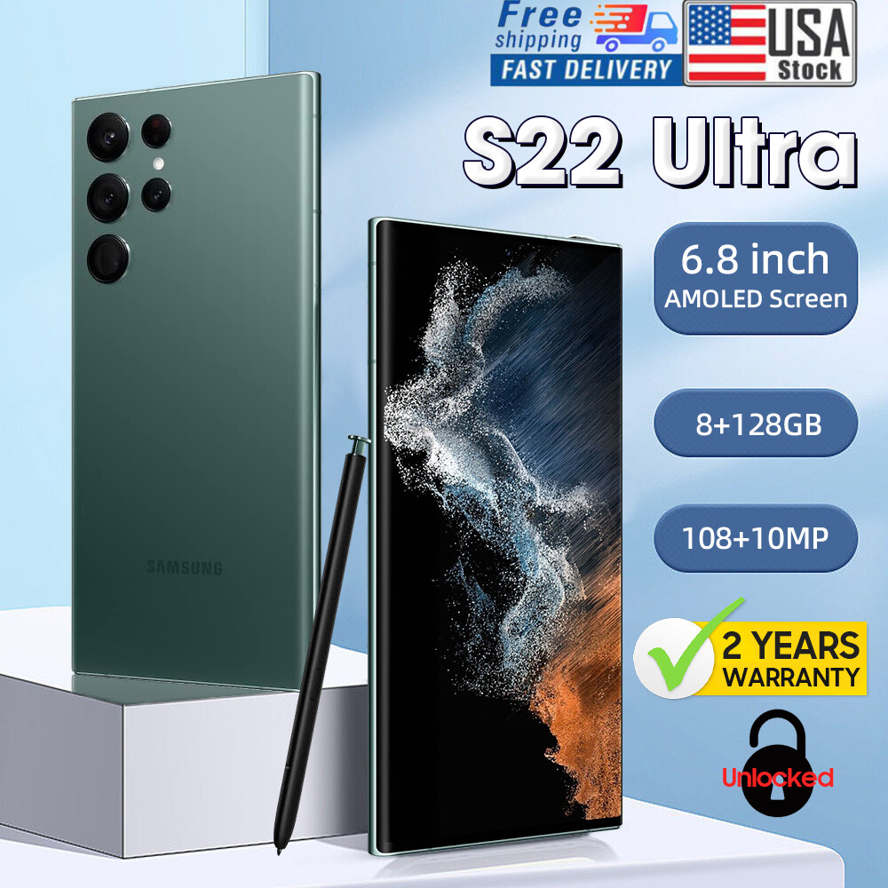 New SAMSUNG Galaxy S22 Ultra S908U 128/256GB Unlocked AT&T T