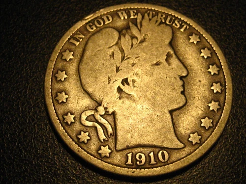 1910-S 90% Silver Barber Half Dollar VG