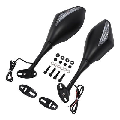 Rear View Mirrors W/ LED Turn Signal Fit For Honda CBR500R 13-18 CBR600RR 03-25