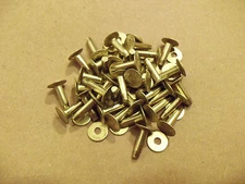 Solid Brass Flat Head Rivets & Burrs 1/2" 12 Gauge (1 Pound) SCA